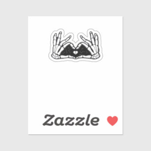 Pegatina Skeleton Manda La Idea De Un Corazón