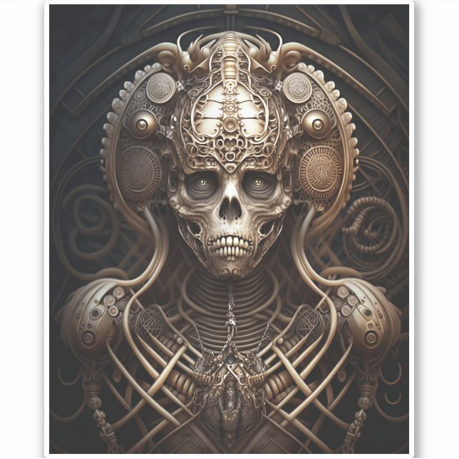 Pegatina Skeleton Monster Horror (Anverso)