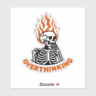 Pegatina Skeleton Overthinking