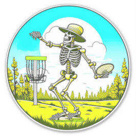 Pegatina Skeleton Play Disc Golf