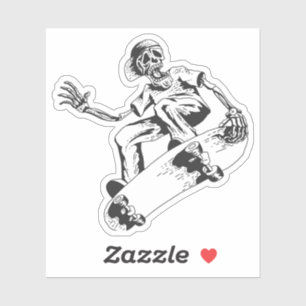 Pegatina Skeleton play skateboard