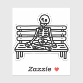Pegatina Skeleton sentado en el banco