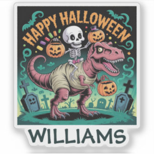 Pegatina Skeleton sobre la momia T-Rex - Famoso Dino Rider