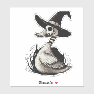 Pegatina Skeleton Witch Duck