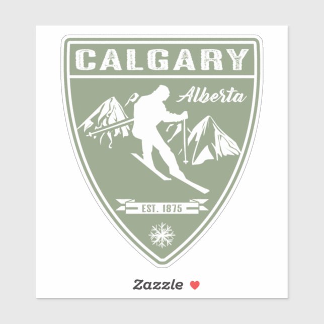 Pegatina Ski Calgary Alberta (Hoja)