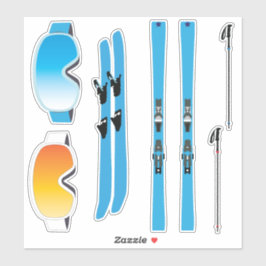Pegatina Ski Equipment Sticker Set