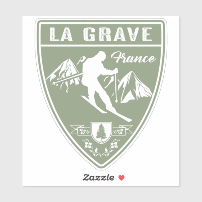Pegatina Ski La Grave Francia (Hoja)