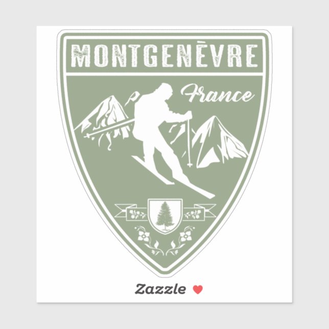 Pegatina Ski Montgenevre Francia (Hoja)