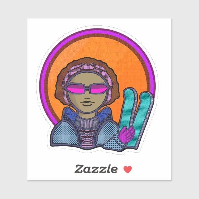 Pegatina Skiing winter (Hoja)