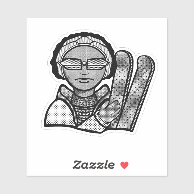 Pegatina Skiing winter (Hoja)