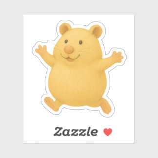 Pegatina Skipping Cream Hamster Die-Cut Sticker