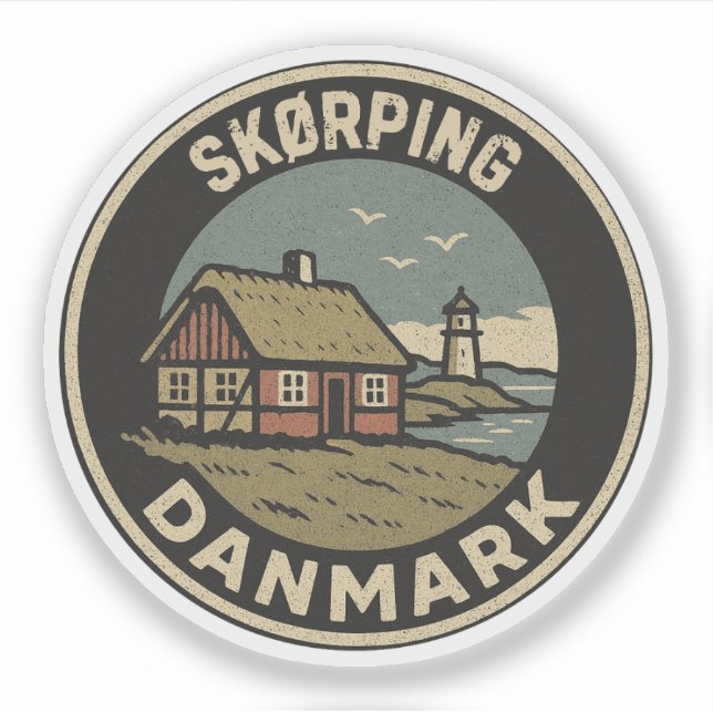 Pegatina Skørping, Dinamarca Danmark  (Anverso)