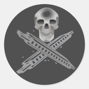 Pegatina Skull and Harpbone