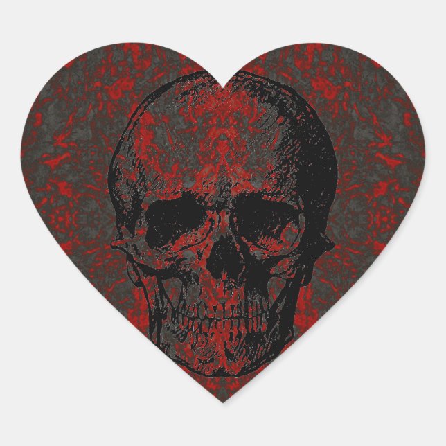 Pegatina Skull Heart Shaped (Anverso)