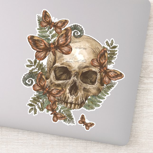 Pegatina Skull Moth (Detalle)