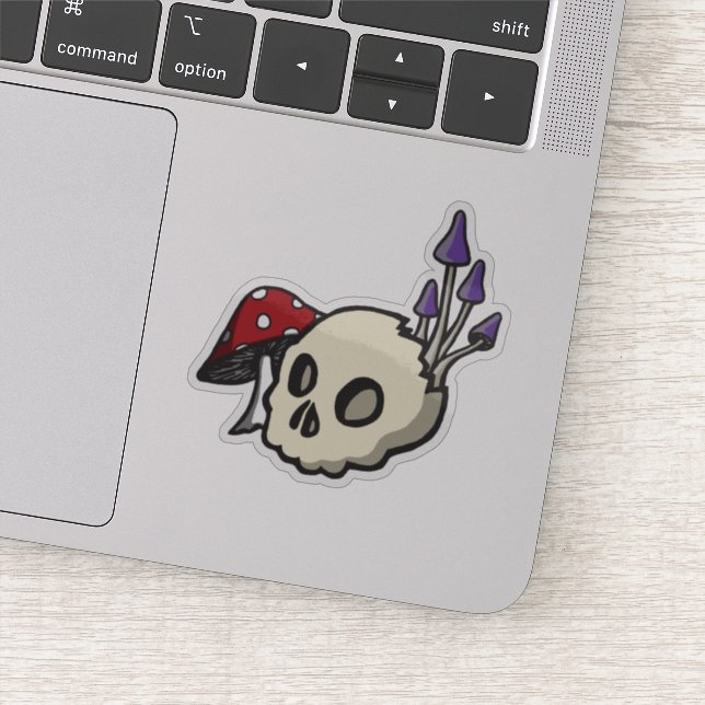 Pegatina Skull & Mushroom (Detalle)