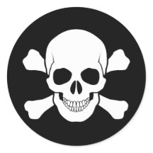 PEGATINA SKULL Y CROSSBONES