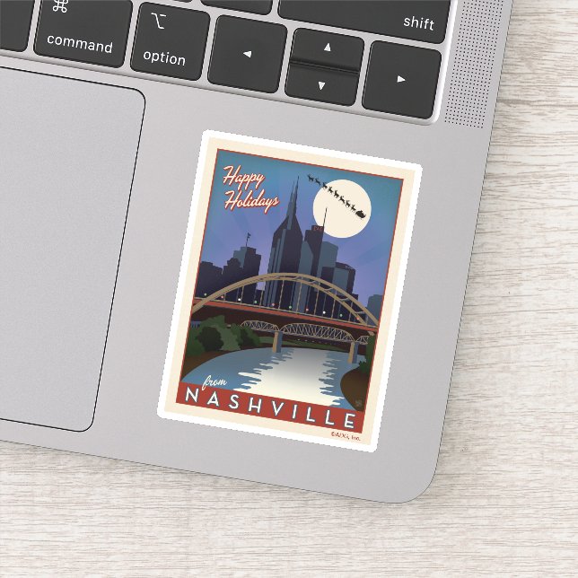 Pegatina Skyline de Nashville (Detalle)