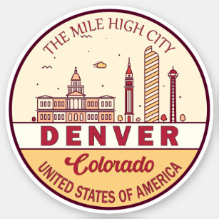 Pegatina Skyline Emblem de Denver Colorado