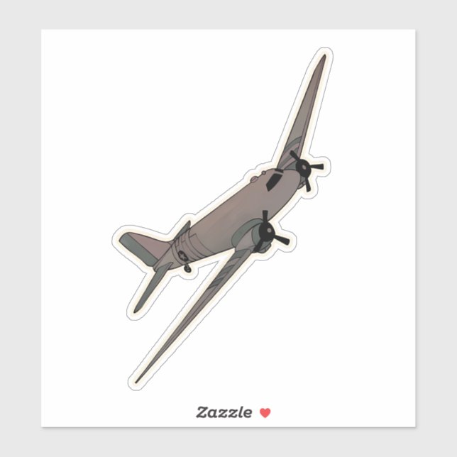 Pegatina Skytrain C-47, Aviones de transporte militar (Hoja)