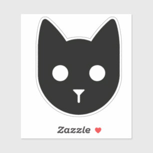 Pegatina "Sleek & Spooky - Cabeza de gato negra"