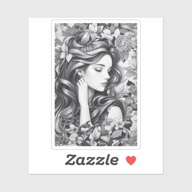 Pegatina Sleeping Woman (Hoja)