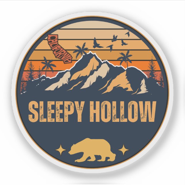 Pegatina Sleepy Hollow, California (Anverso)