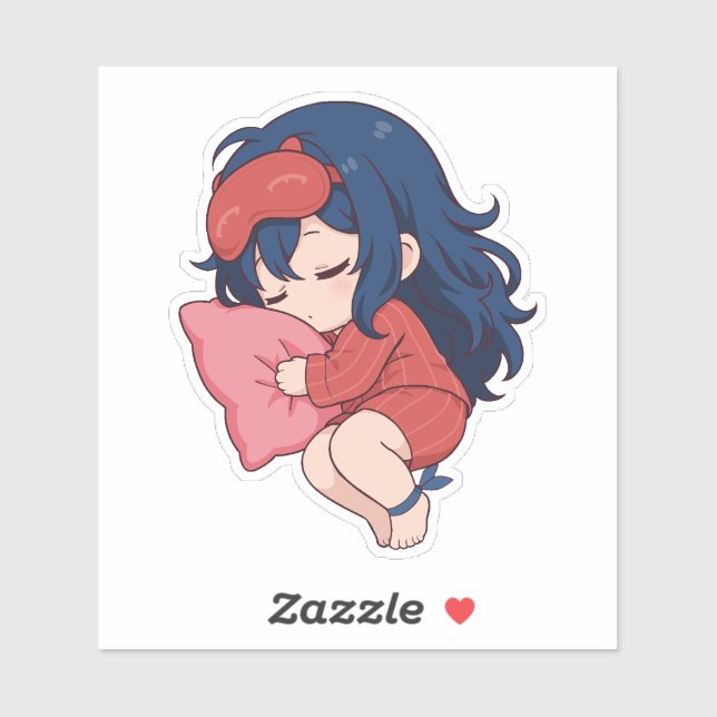 Pegatina Sleepy Mita Chibi Cute Anime (Hoja)