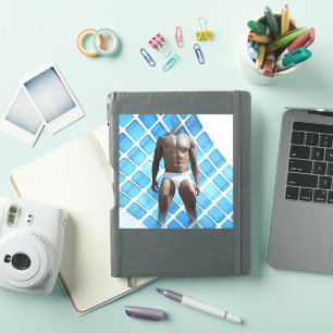 Pegatina SlipperyJoe musculoso hombre abdominales six-pack 
