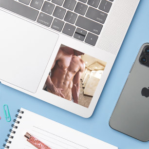 Pegatina SlipperyJoe's Man Sixpack sin camisa sexy muscular