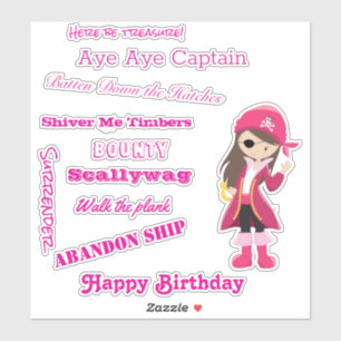 Pegatina Slogan del Chica pirata
