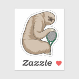Pegatina Sloth at Tennis with Tennis racket