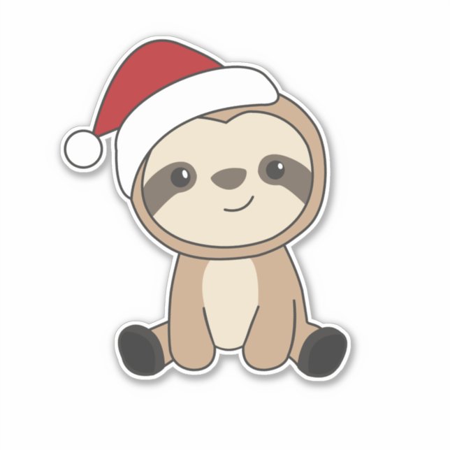 Pegatina Sloth Christmas Snow Winter Animals Sloths Classic (Anverso)