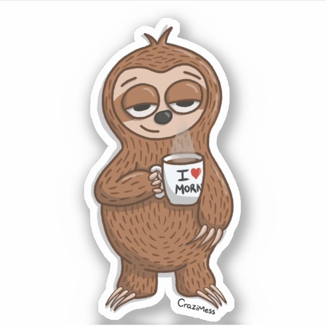 Pegatina Sloth Coffee (Anverso)