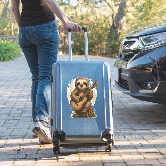 Pegatina Sloth Playing Guitar (Maleta Insitu)