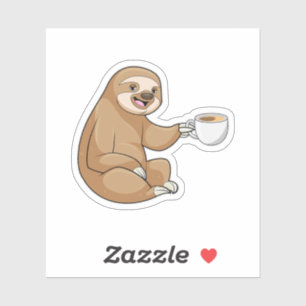 Pegatina Sloth with Cup