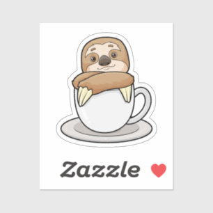 Pegatina Sloth with Cup