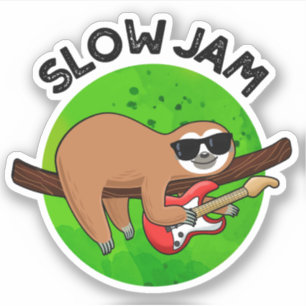 Pegatina Slow Jam Funny Music Animal Pun