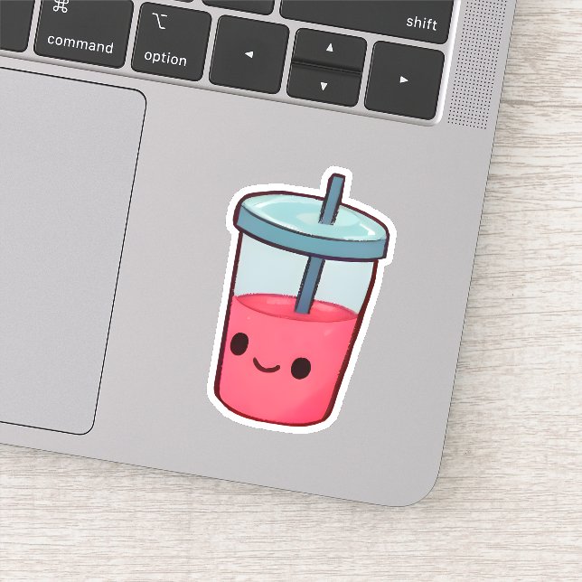 Pegatina Slushie sonriente: Esclusa de fresa suave (Detalle)