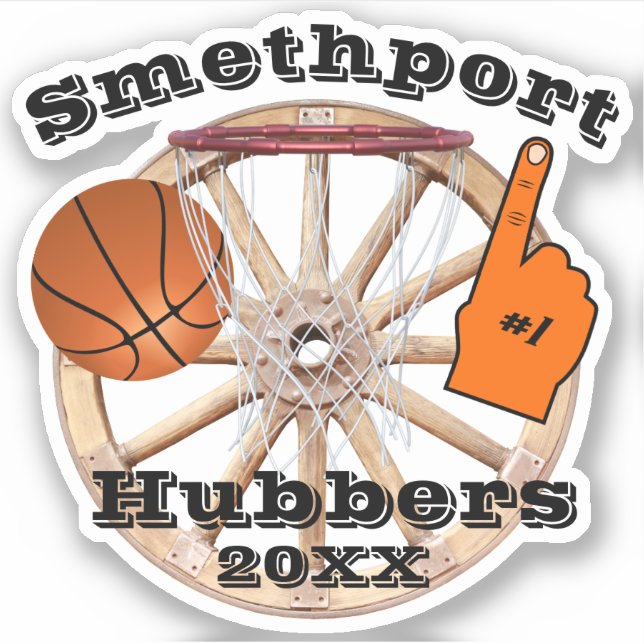Pegatina Smethport Hubbers Wheel #1 Ventilador Baloncesto y (Anverso)