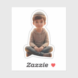Pegatina Smiling Jewish Boy – Cute Design with Kippah