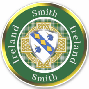 Pegatina Smith Irish Shield/Celtic Cross Personalizado