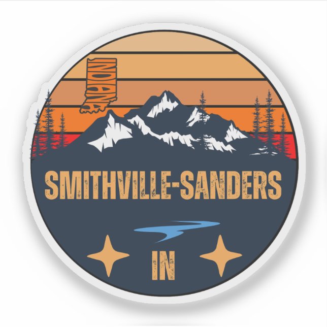 Pegatina Smithville-Sanders, Indiana (Anverso)