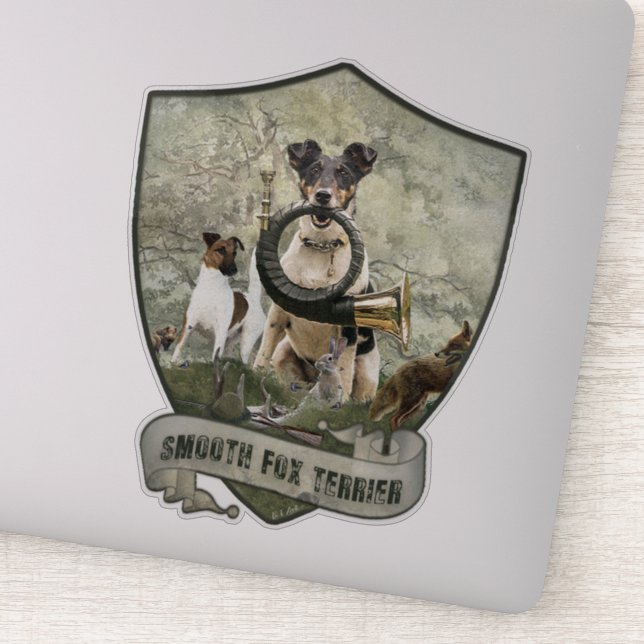 Pegatina Smooth Fox Terrier (Detalle)