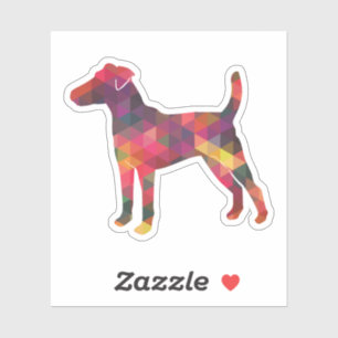 Pegatina Smooth Fox Terrier Dog Rama Geo Silhouette Multi