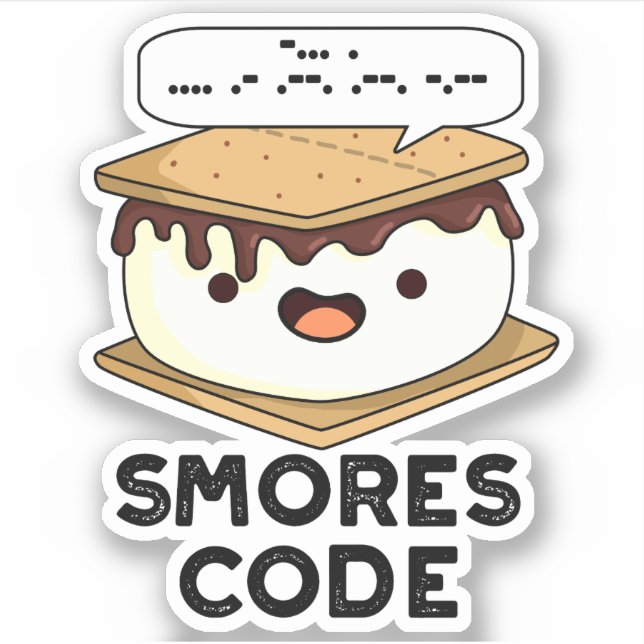 Pegatina Smores Code Funny Food Pun (Anverso)