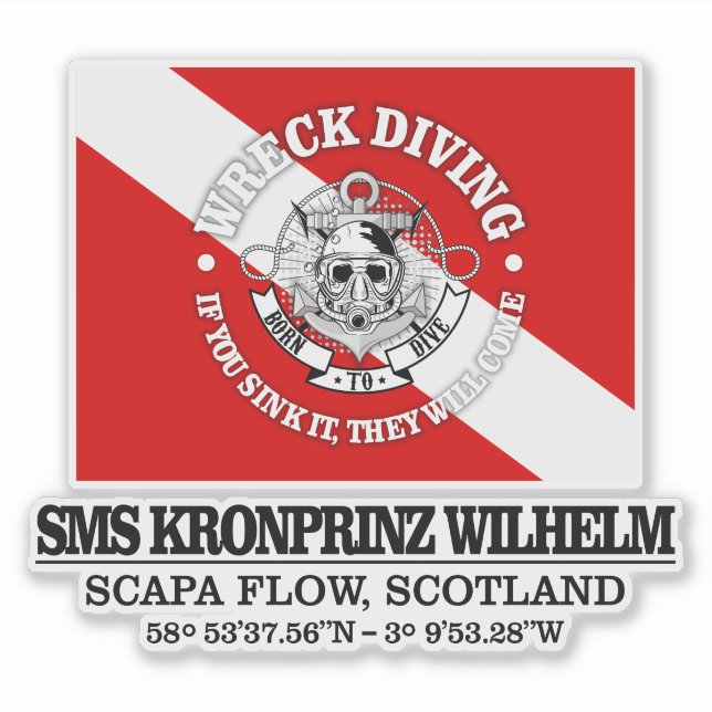 Pegatina SMS Kronprinz Wilhelm (los mejores restos) (Anverso)