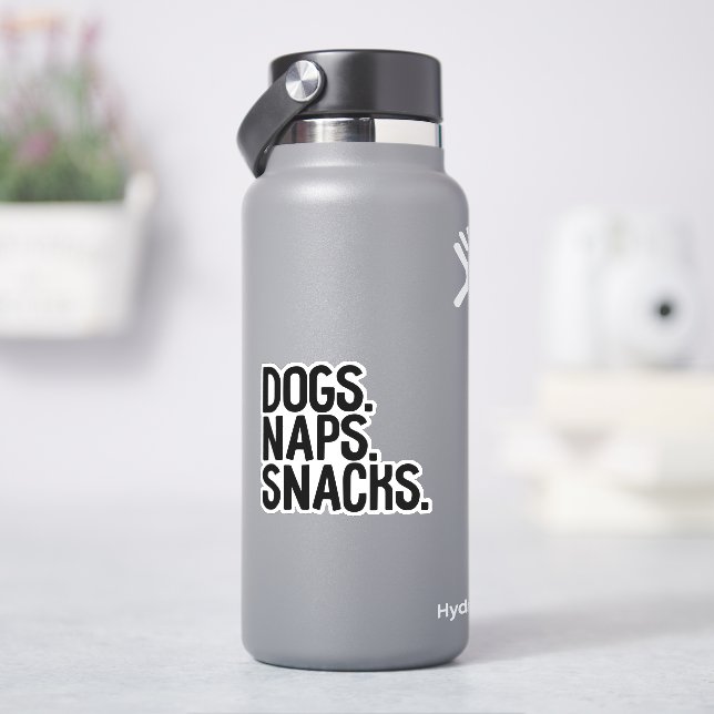 Pegatina Snacks Dogs Naps (hidrofrasco)