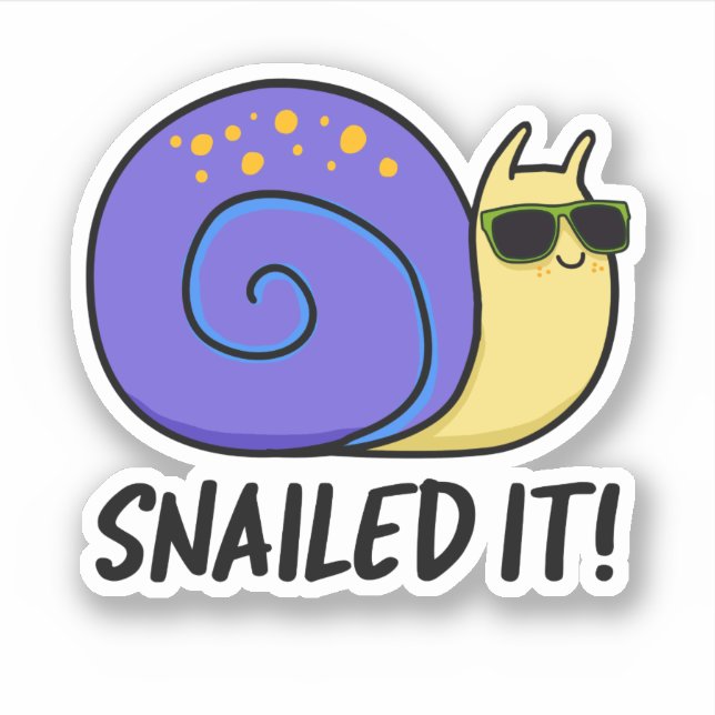 Pegatina Snacks It Funny Snail Pun (Anverso)