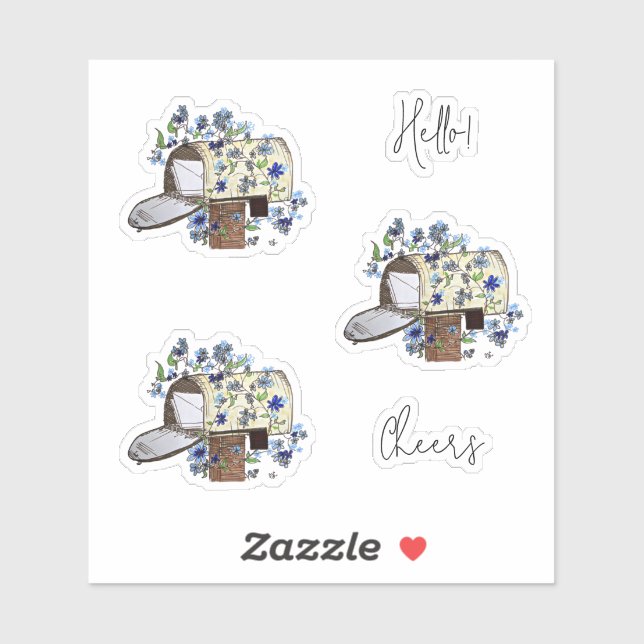 Pegatina Snail Mail Mailbox Illustration Shaped Stickers (Hoja)